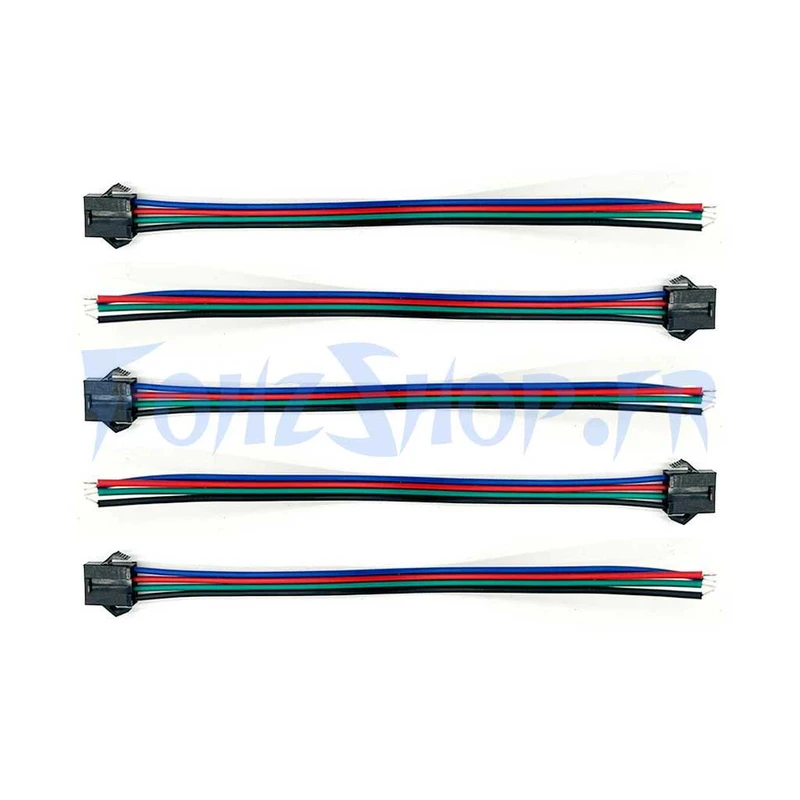 Câble JST 4 pins femelle x5 - Vue 1