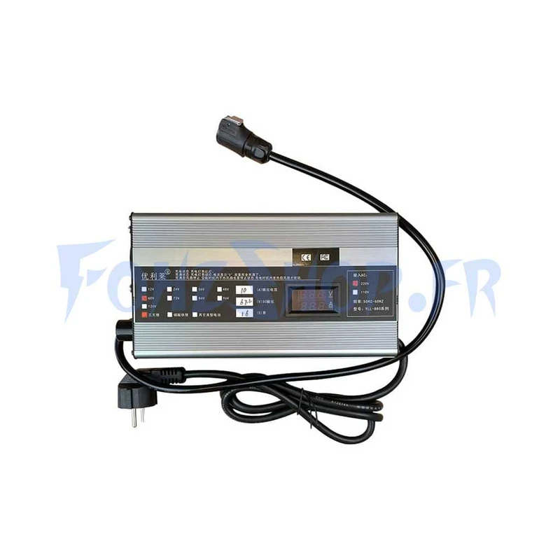 Pack chargeur rapide 60V > 67V 1-10A + adaptateur LP16 - Vista 1