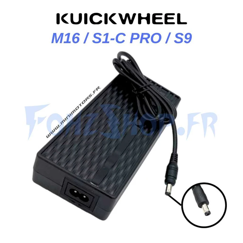 Chargeur rapide 36V (42V 3A) pour Kuickwheel S1-C Pro, M16 & S9 - Vue 1